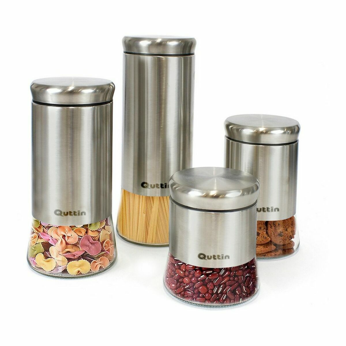 Barattolo Quttin Acciaio Vetro 11,5 x 11,5 x 29 cm (12 Unità) (2200 ml) 3 S2230491_1