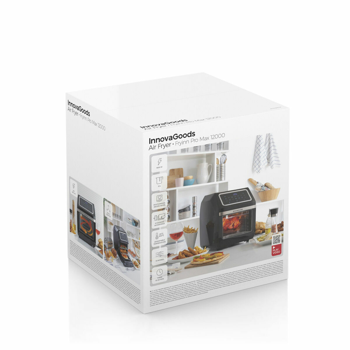 Friggitrice ad Aria InnovaGoods Nero 1800 W 12 L Acciaio inossidabile (Ricondizionati B) 19 V0704415_17