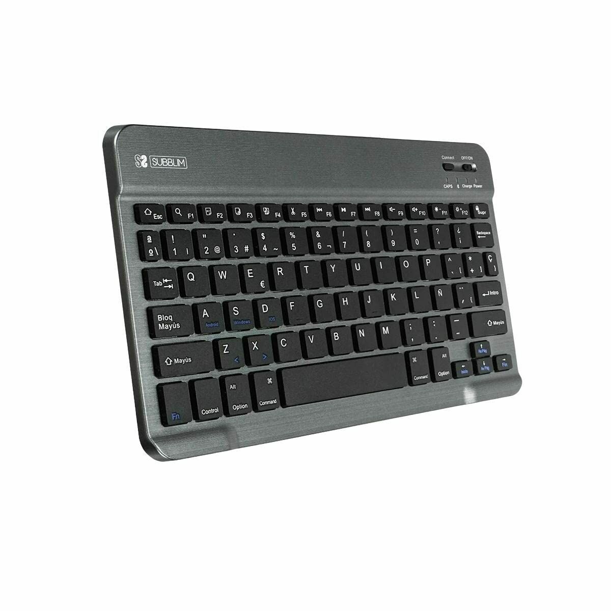 Tastiera Subblim Teclado Bluetooth Smart BT Keyboard Grey Grigio Qwerty in Spagnolo Spagnolo 2 S5622358_0