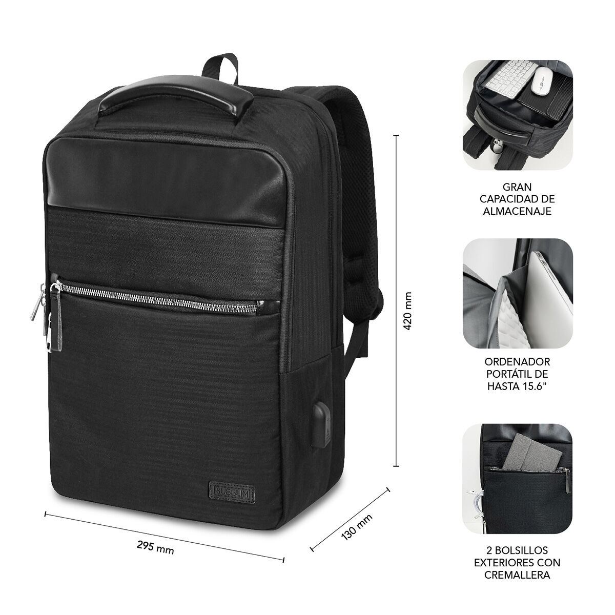 Zaino per Portatile Subblim SUBBP-2BL1015 Nero 5 M0518163_3