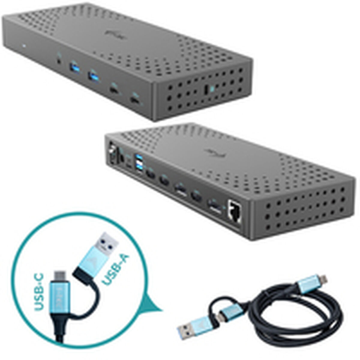 Hub USB i-Tec USB 3.0 / USB-C / Thunderbolt, 3x 4K Docking Station Gen 2 + Power Delivery 100W 3 S7786654_1