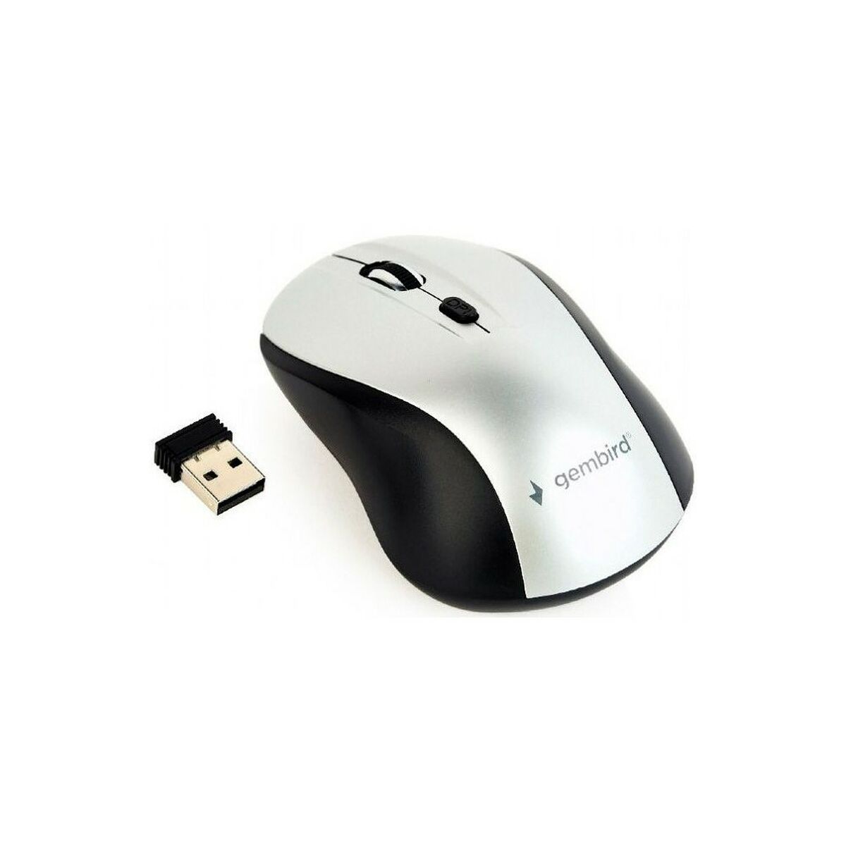 Mouse senza Fili GEMBIRD MUSW-4B-02-BS Bianco Nero/Argentato (1 Unità) 2 S5602147_0