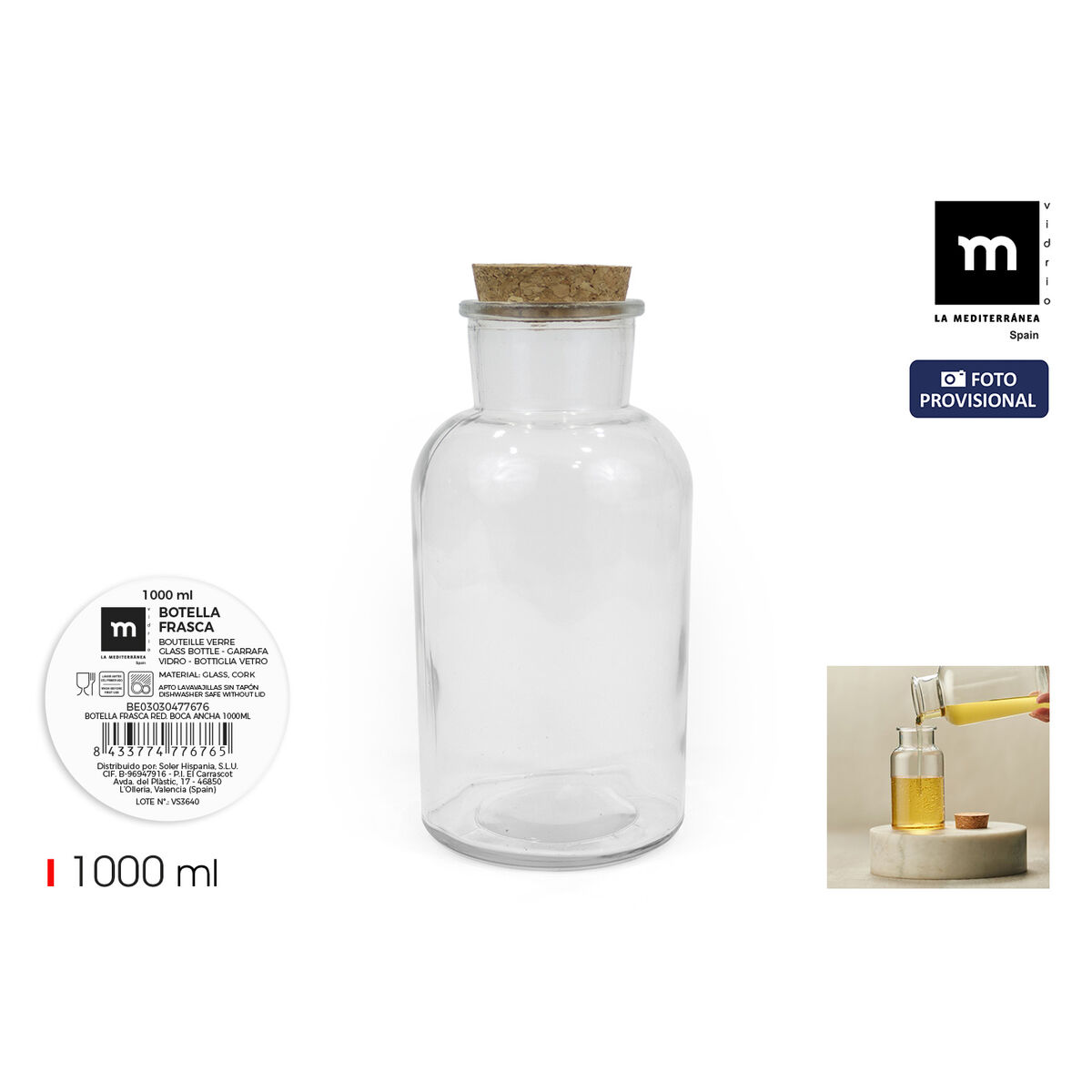 Bottiglia di Vetro La Mediterránea 1 L (12 Unità) 3 S2235639_1