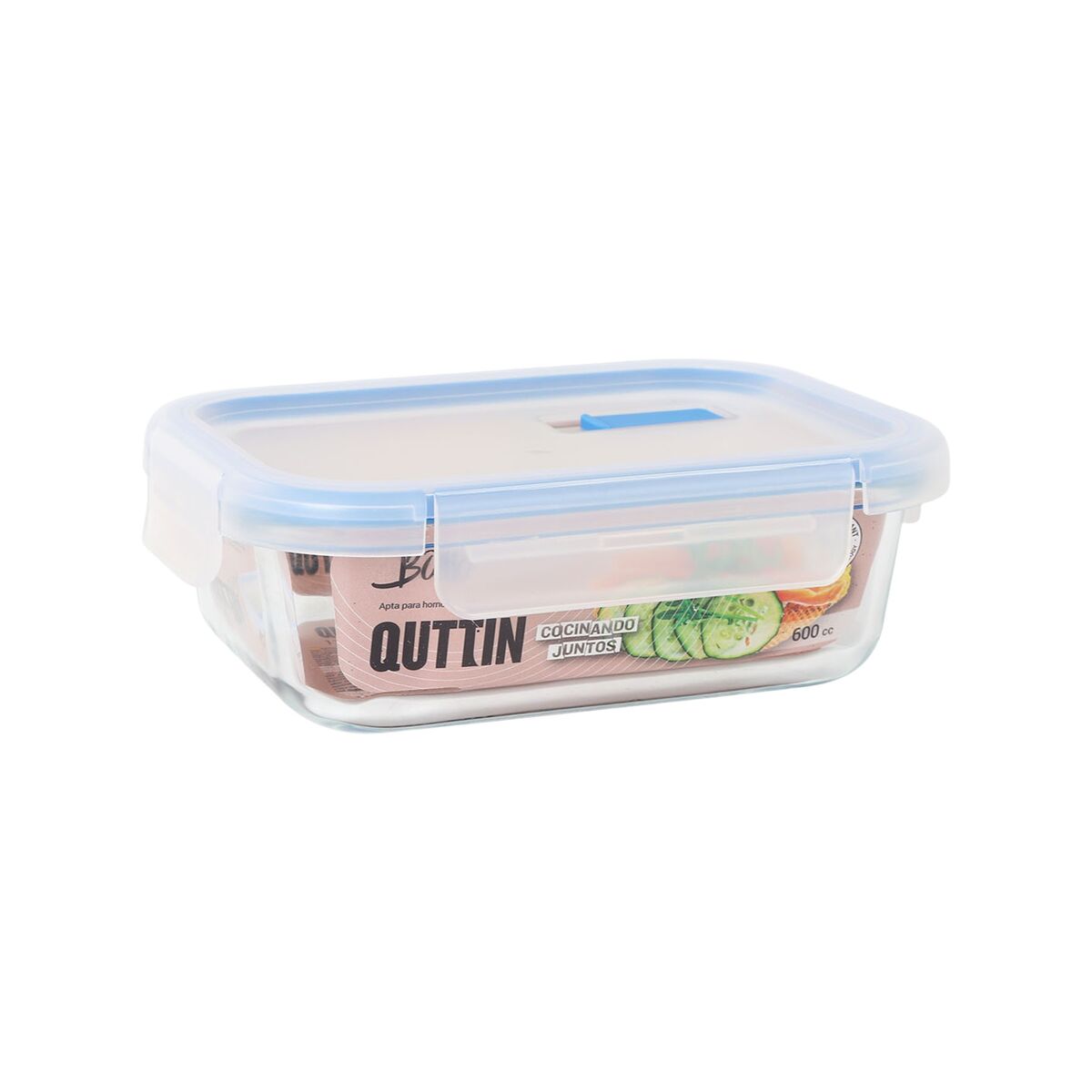 Porta pranzo Ermetico Quttin Boho Trasparente Rettangolare 600 ml (6 Unità) 3 S2236508_1
