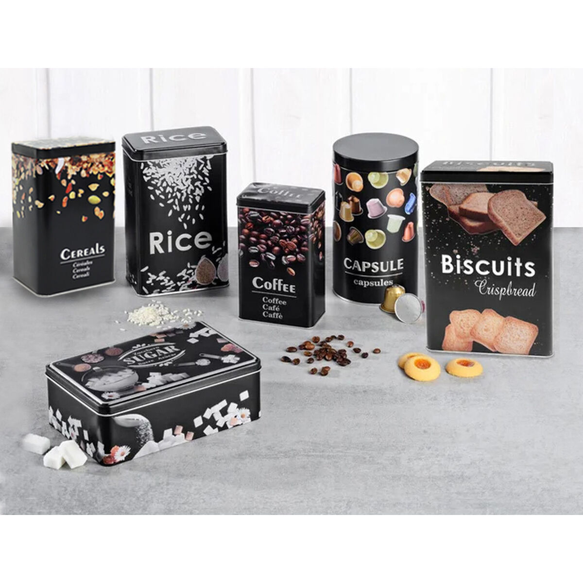 Barattolo in Metallo Quttin BISCUITS (12 Unità) 5 S2238678_3