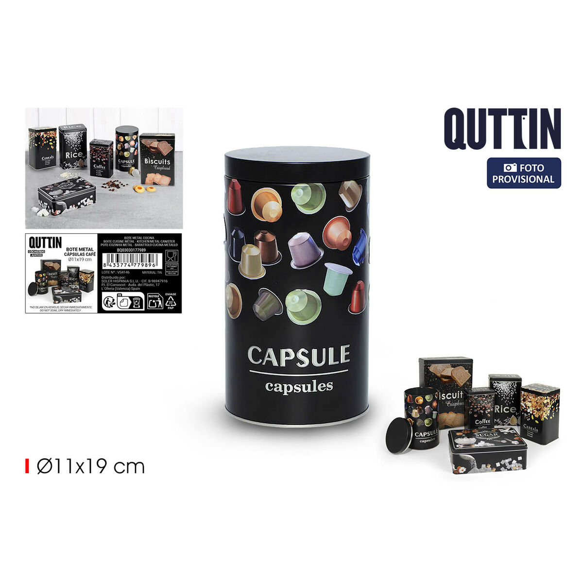 Barattolo in Metallo Quttin Capsules (12 Unità) 3 S2238686_1