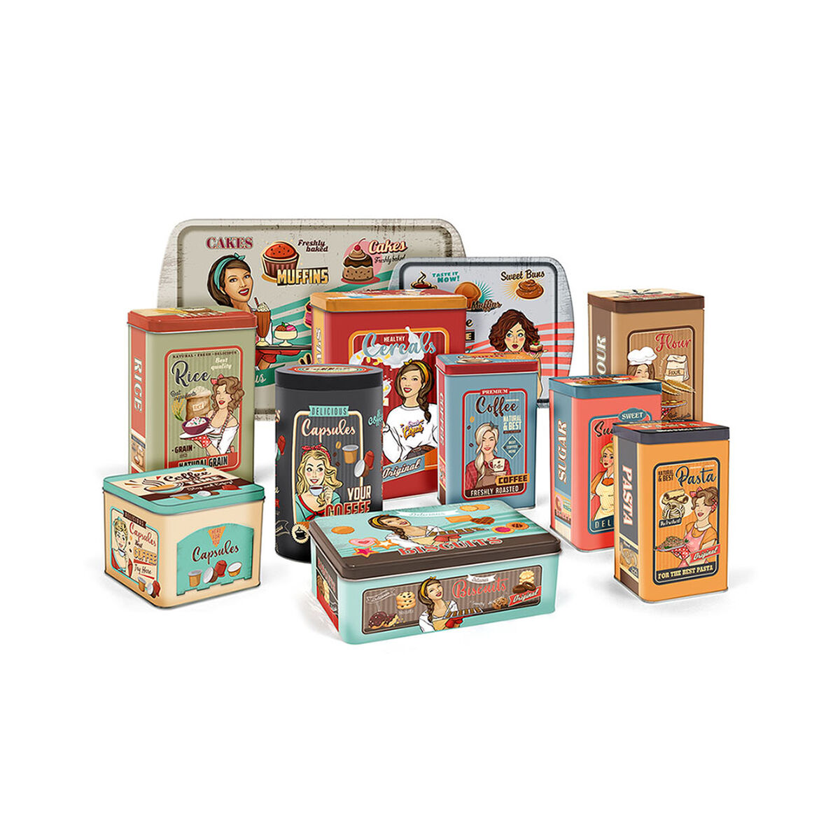 Barattolo in Metallo Quttin PASTA (12 Unità) 4 S2238710_2