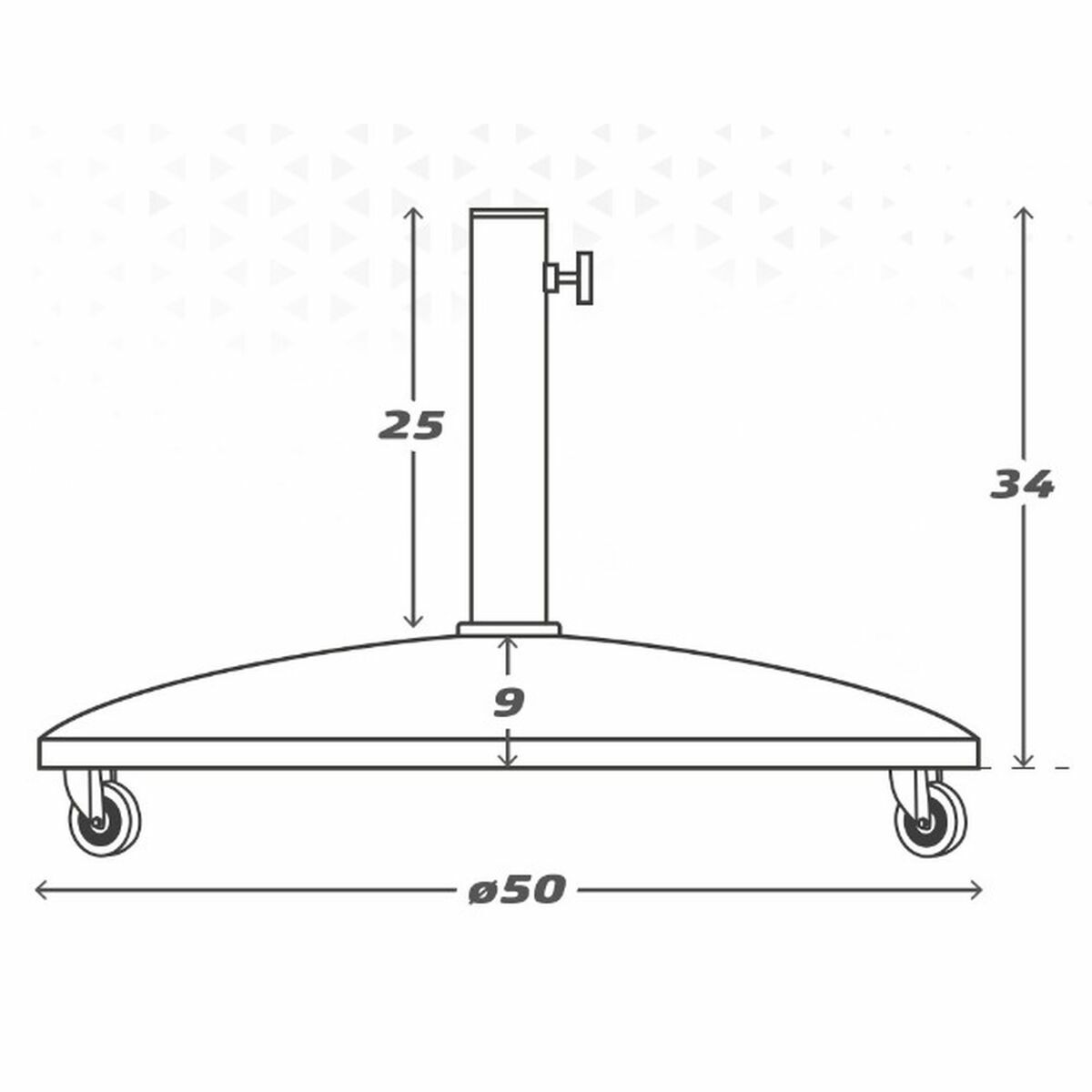 Base per Ombrellone Colorbaby 25 kg Con ruote Nero Acciaio Cemento 4 S2433360_2