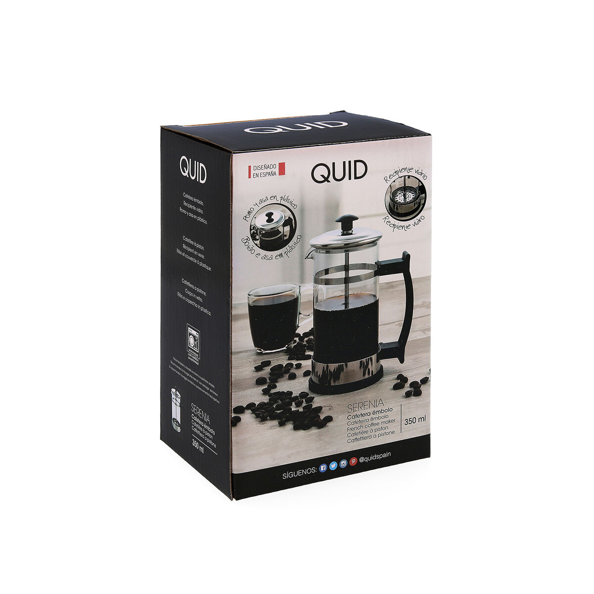 Caffettiera a Stantuffo Quid Serenia Trasparente Vetro Acciaio inossidabile 350 ml (6 Unità) 7 S2707679_5