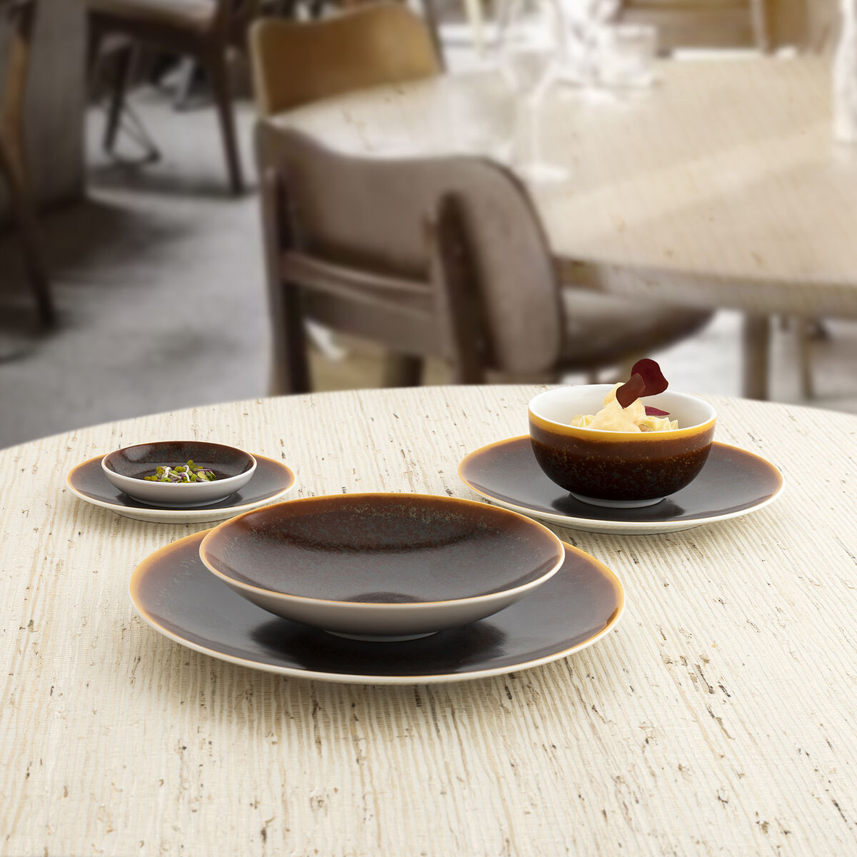 Piatto da pranzo Ariane Decor Marrone Ceramica Ø 15 cm (24 Unità) 4 S2708604_2