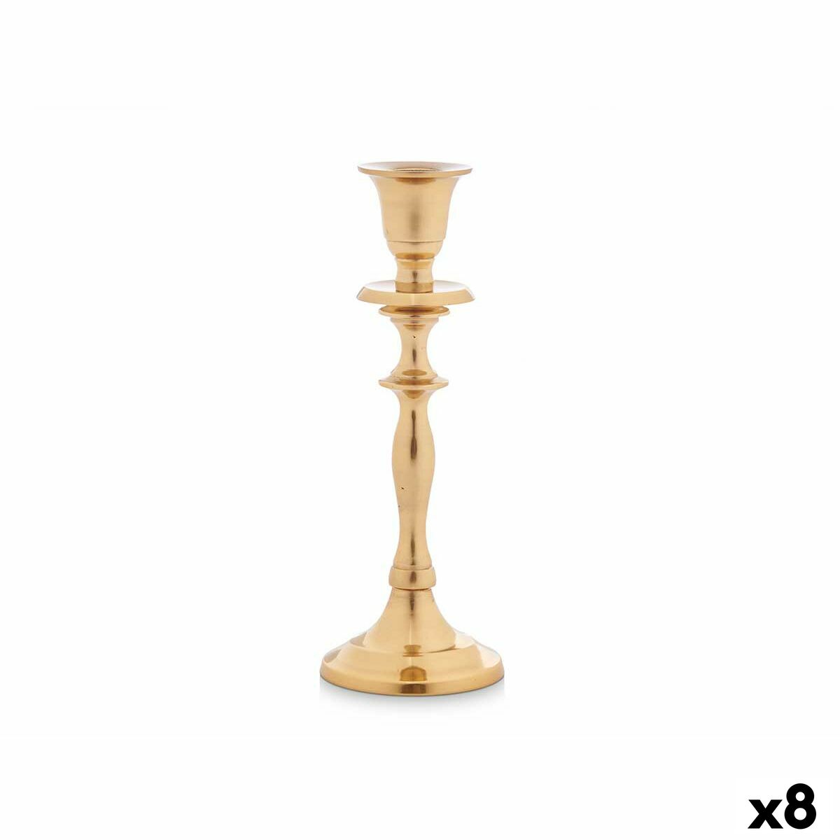 Candelabro Dorato Alluminio 4,5 x 20 x 7,5 cm (8 Unità) 2 S3630695_0