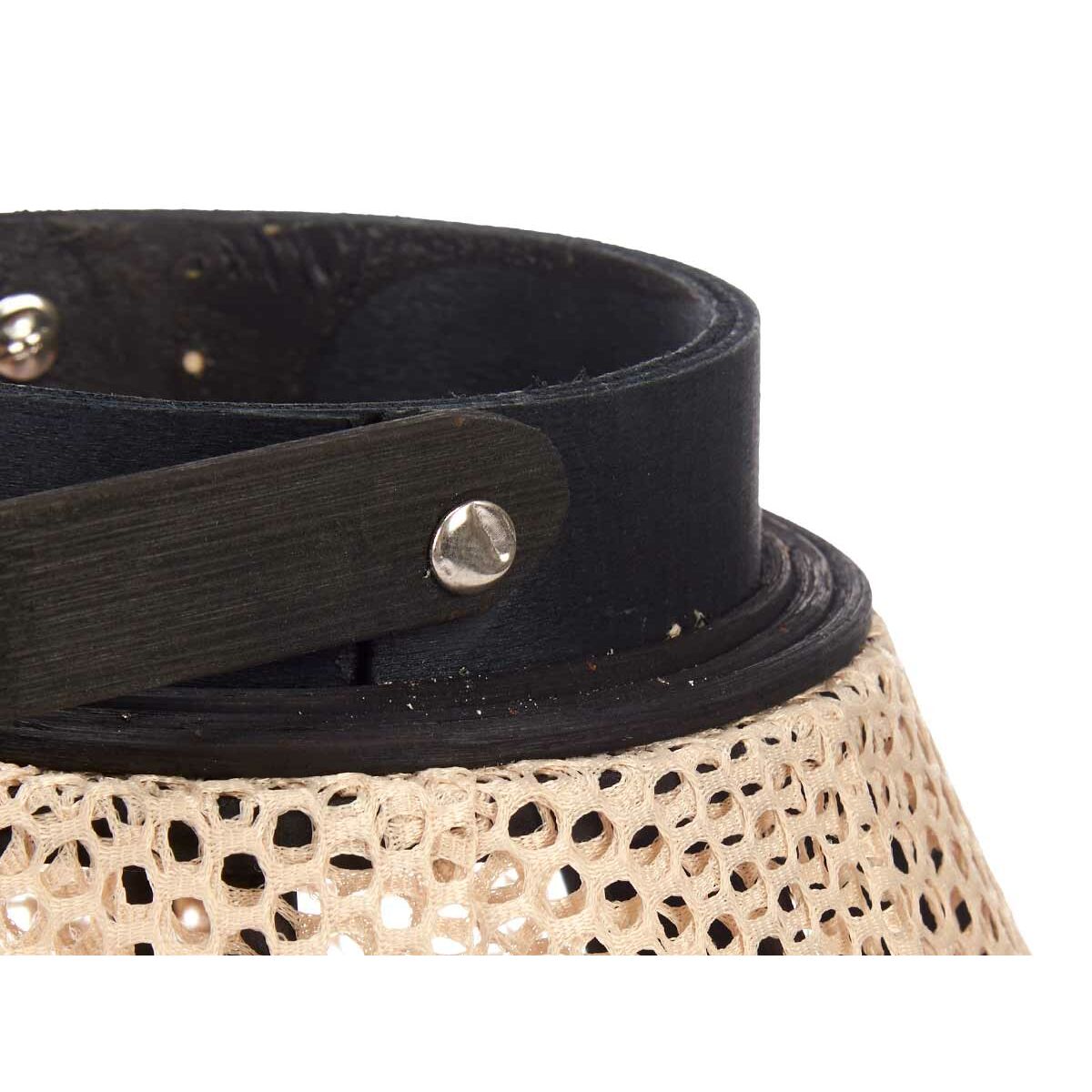 Portacandele Lanterna Con maniglia Beige Legno Stoffa 25 x 30 x 25 cm (2 Unità) 5 S3631112_3