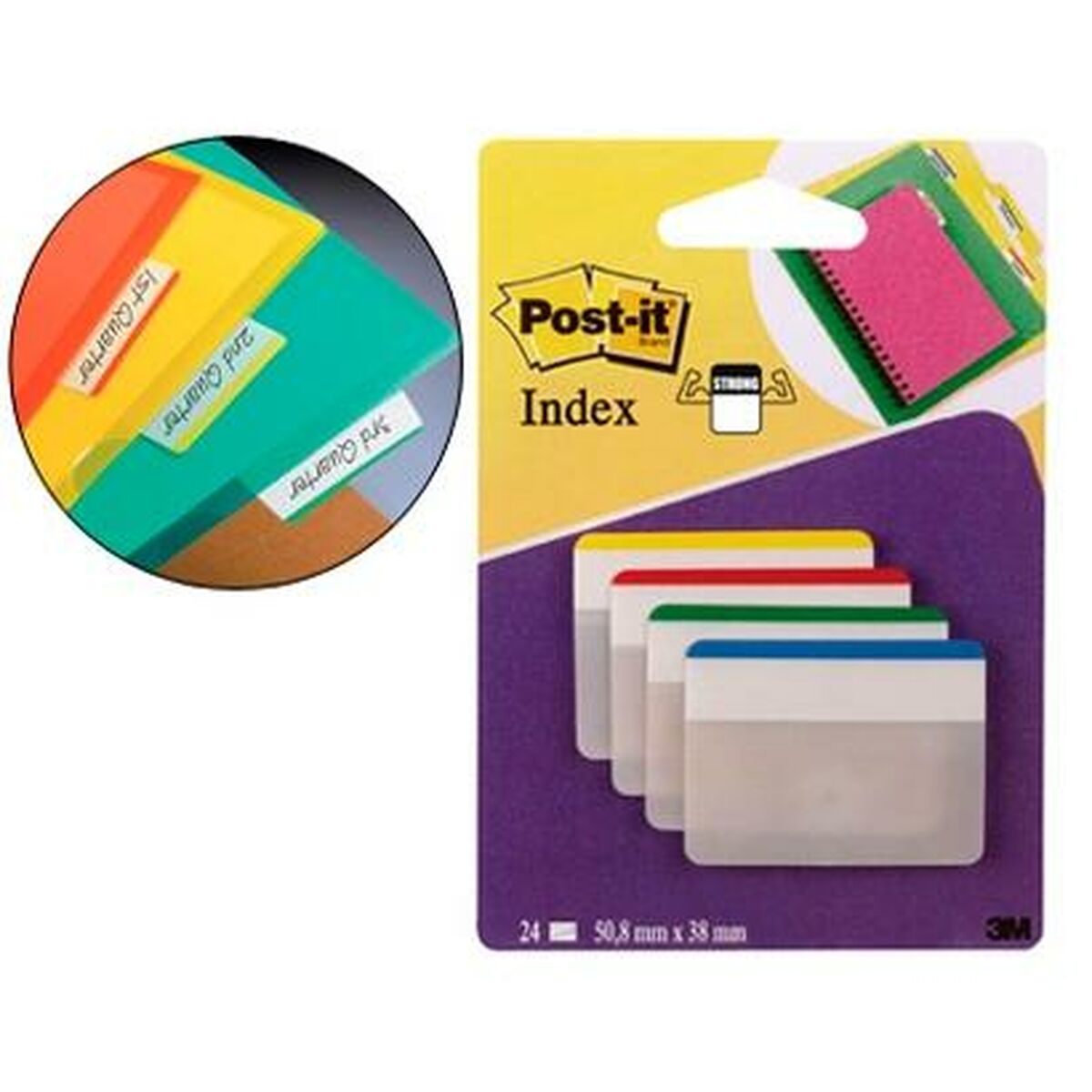 Note Adesive Post-it Index 50,8 x 38 mm Multicolore (6 Unità) 2 S8426227_0