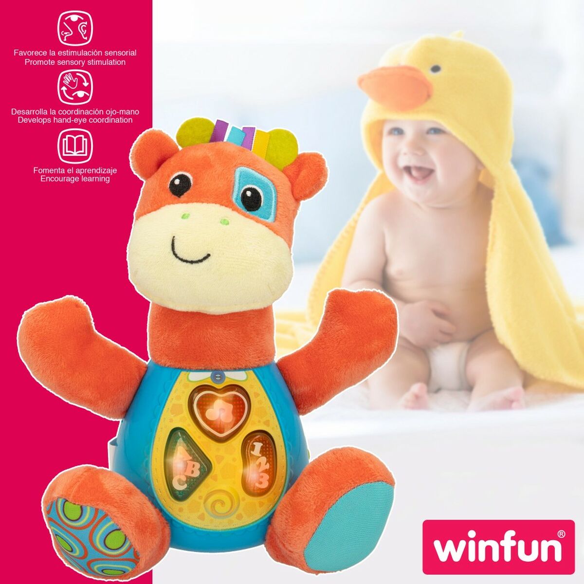 Peluche con Suono Winfun Giraffa 18 x 19 x 8,5 cm (6 Unità) 7 S8900138_5