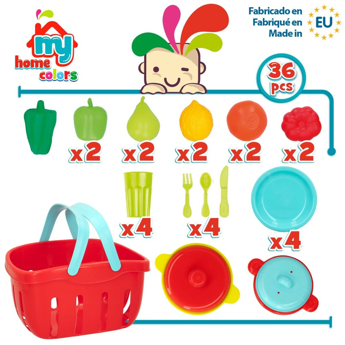 Set di Alimenti giocattolo Colorbaby Utensili e accessori per la cucina 36 Pezzi (12 Unità) 6 S8900552_4