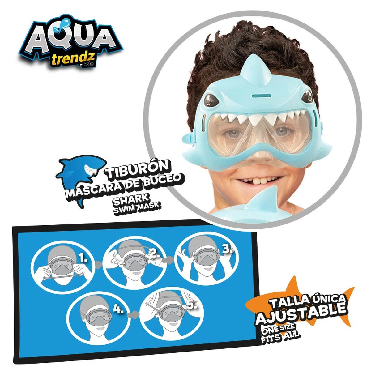 Set pistola ad acqua e maschera subacquea Eolo Squalo 18 x 15 x 8,5 cm (4 Unità) 6 S8900869_4