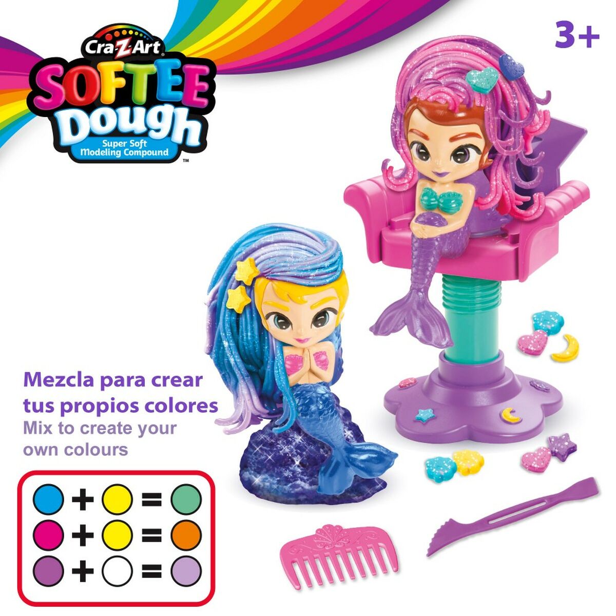 Set di Plastilina Cra-Z-Art Softee Dough Capelli sirenas (4 Unità) 7 S8902544_5