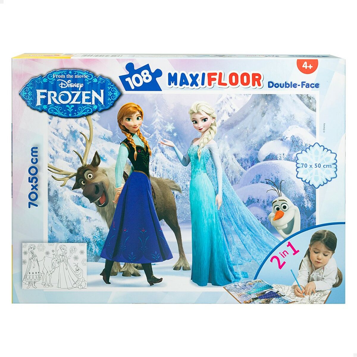 Puzzle per Bambini Frozen Double-face 108 Pezzi 70 x 1,5 x 50 cm (6 Unità) 3 S8902567_1