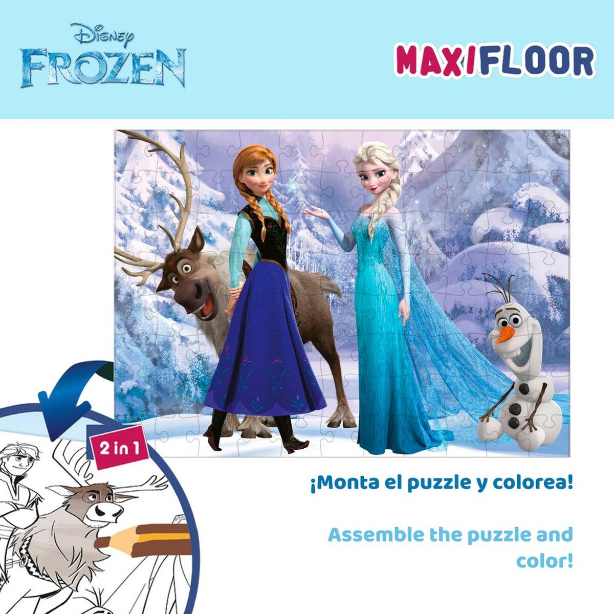 Puzzle per Bambini Frozen Double-face 108 Pezzi 70 x 1,5 x 50 cm (6 Unità) 5 S8902567_3
