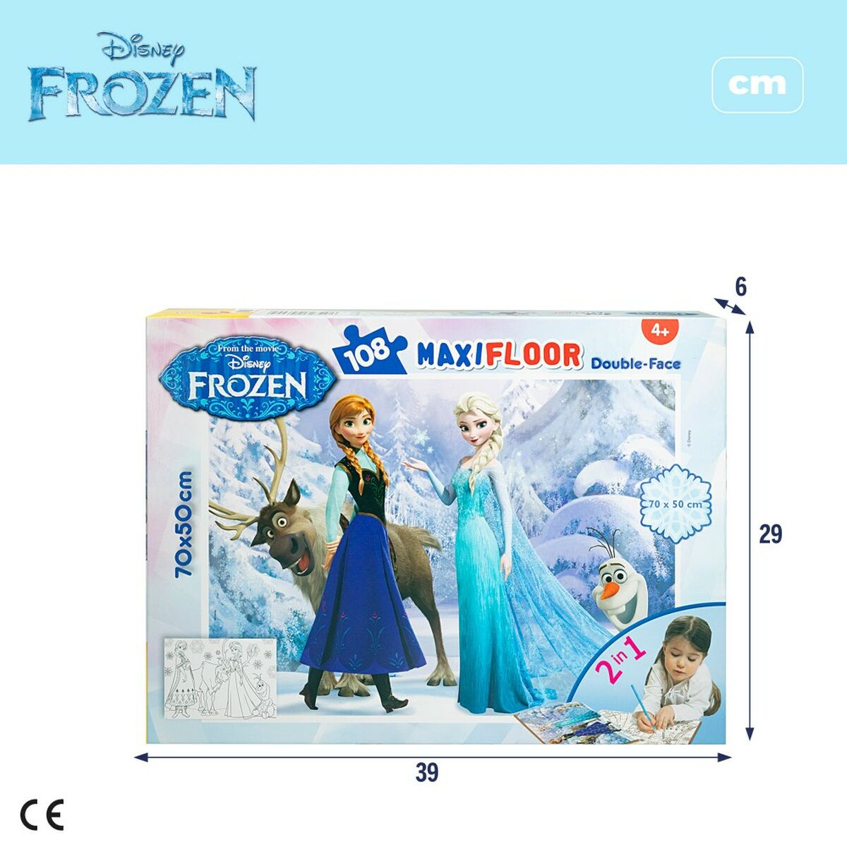 Puzzle per Bambini Frozen Double-face 108 Pezzi 70 x 1,5 x 50 cm (6 Unità) 8 S8902567_6