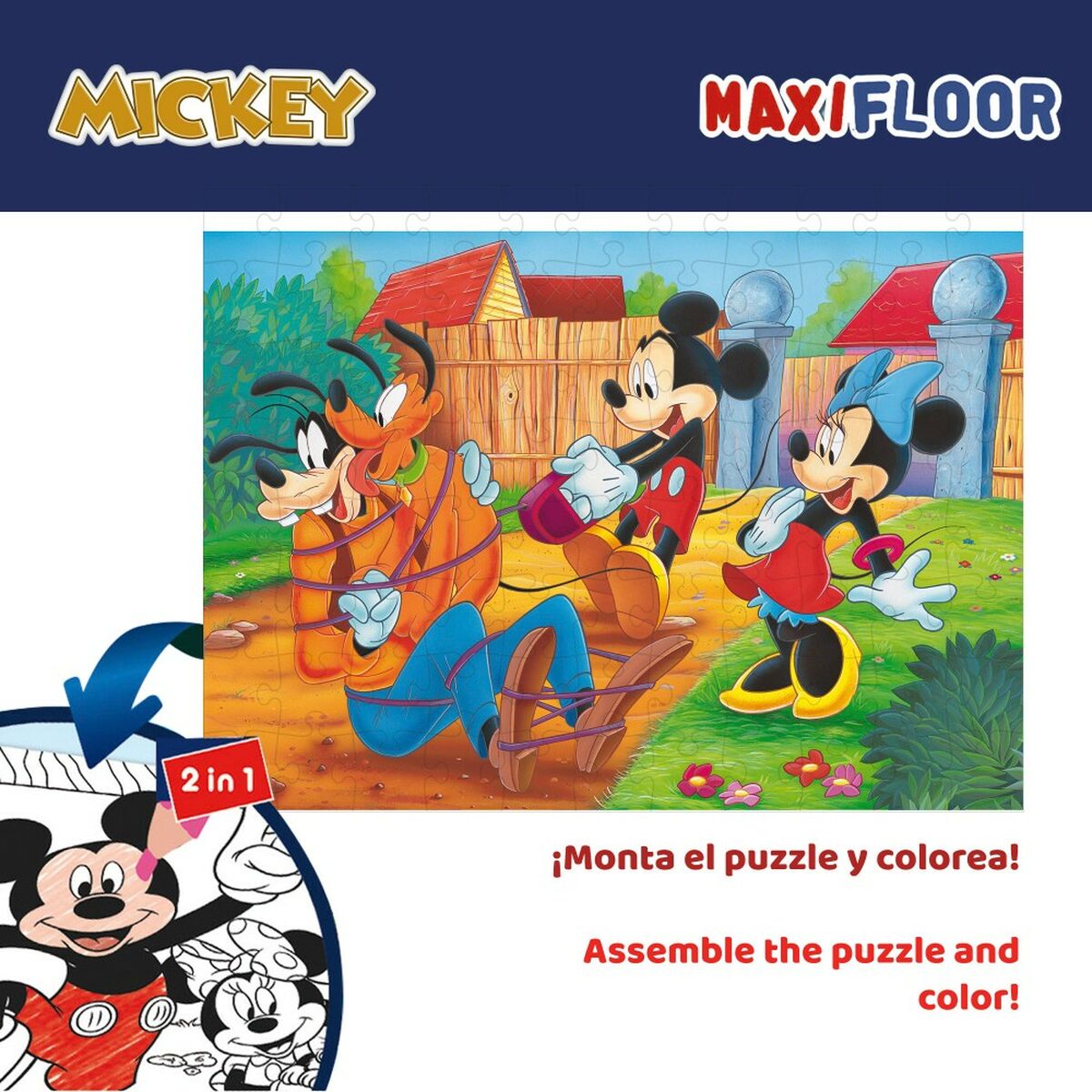 Puzzle per Bambini Mickey Mouse Double-face 108 Pezzi 70 x 1,5 x 50 cm (6 Unità) 5 S8902569_3