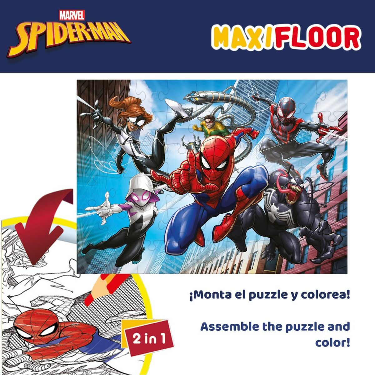 Puzzle per Bambini Spider-Man Double-face 4 in 1 48 Pezzi 35 x 1,5 x 25 cm (6 Unità) 5 S8902573_3