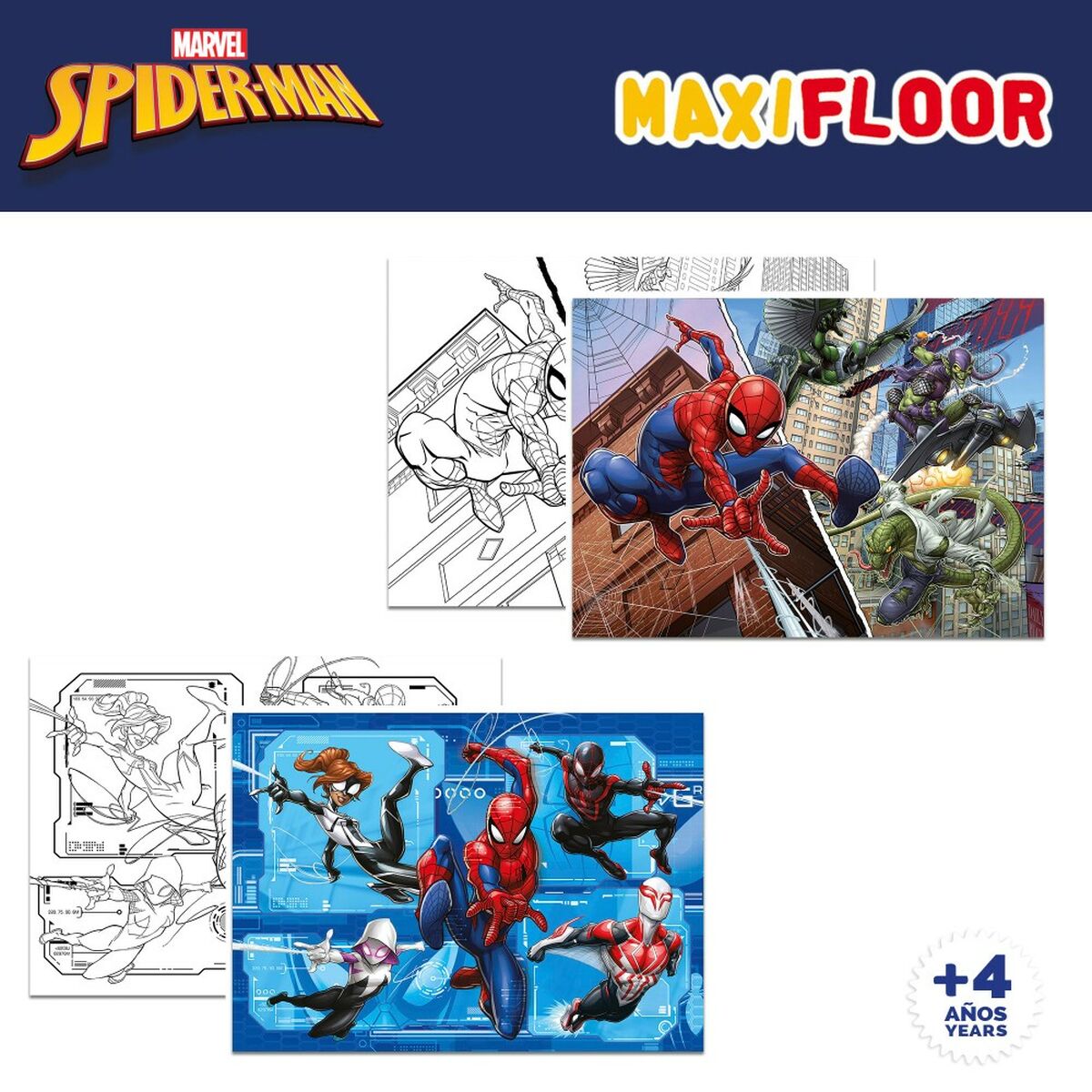Puzzle per Bambini Spider-Man Double-face 4 in 1 48 Pezzi 35 x 1,5 x 25 cm (6 Unità) 6 S8902573_4