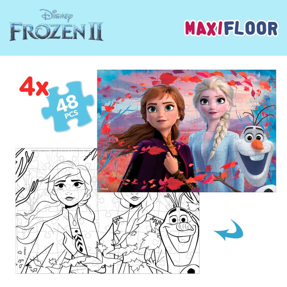 Puzzle per Bambini Frozen Double-face 4 in 1 48 Pezzi 35 x 1,5 x 25 cm (6 Unità) 4 S8902574_2