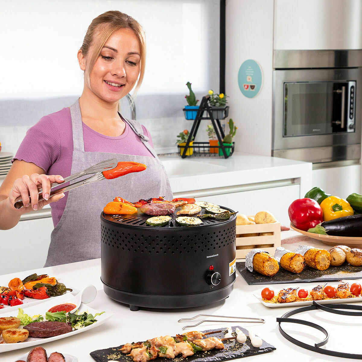 Barbecue a Carbone Portatile Senza Fumo InnovaGoods Ferro (Ricondizionati B) 3 V0708455_1