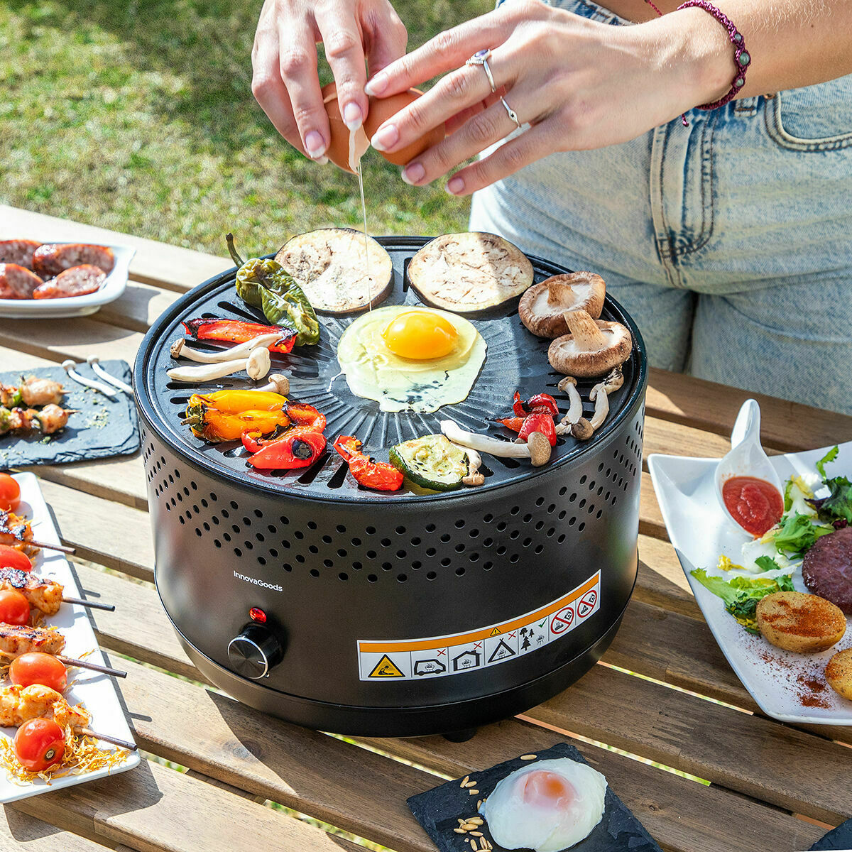 Barbecue a Carbone Portatile Senza Fumo InnovaGoods Ferro (Ricondizionati B) 7 V0708455_5
