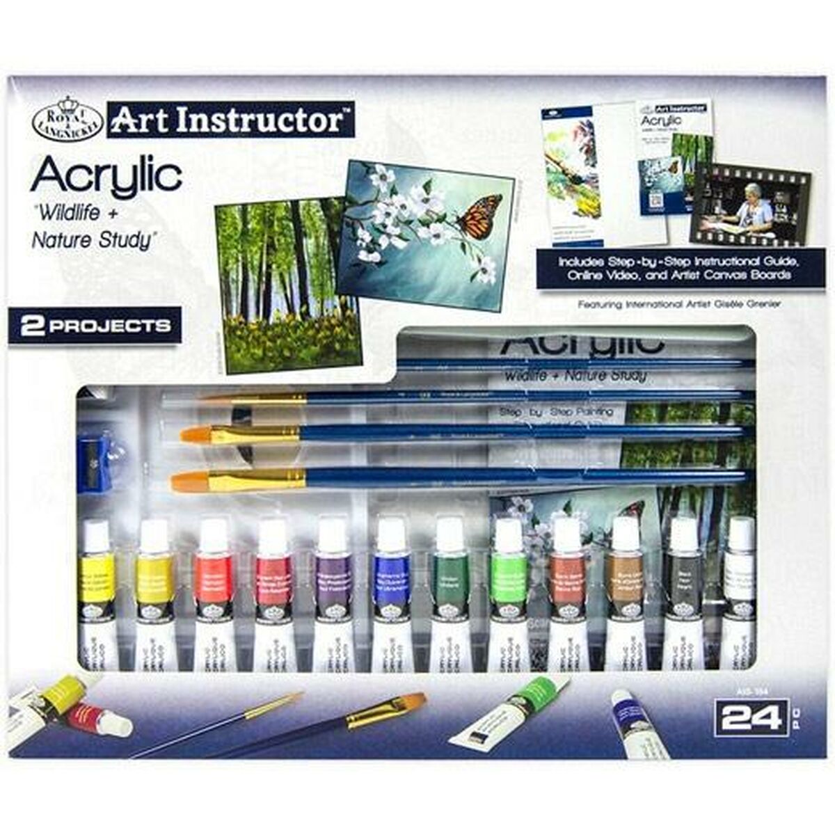 Set di colori acrilici Royal & Langnickel Art Instructor 24 Pezzi Multicolore 2 S8430282_0