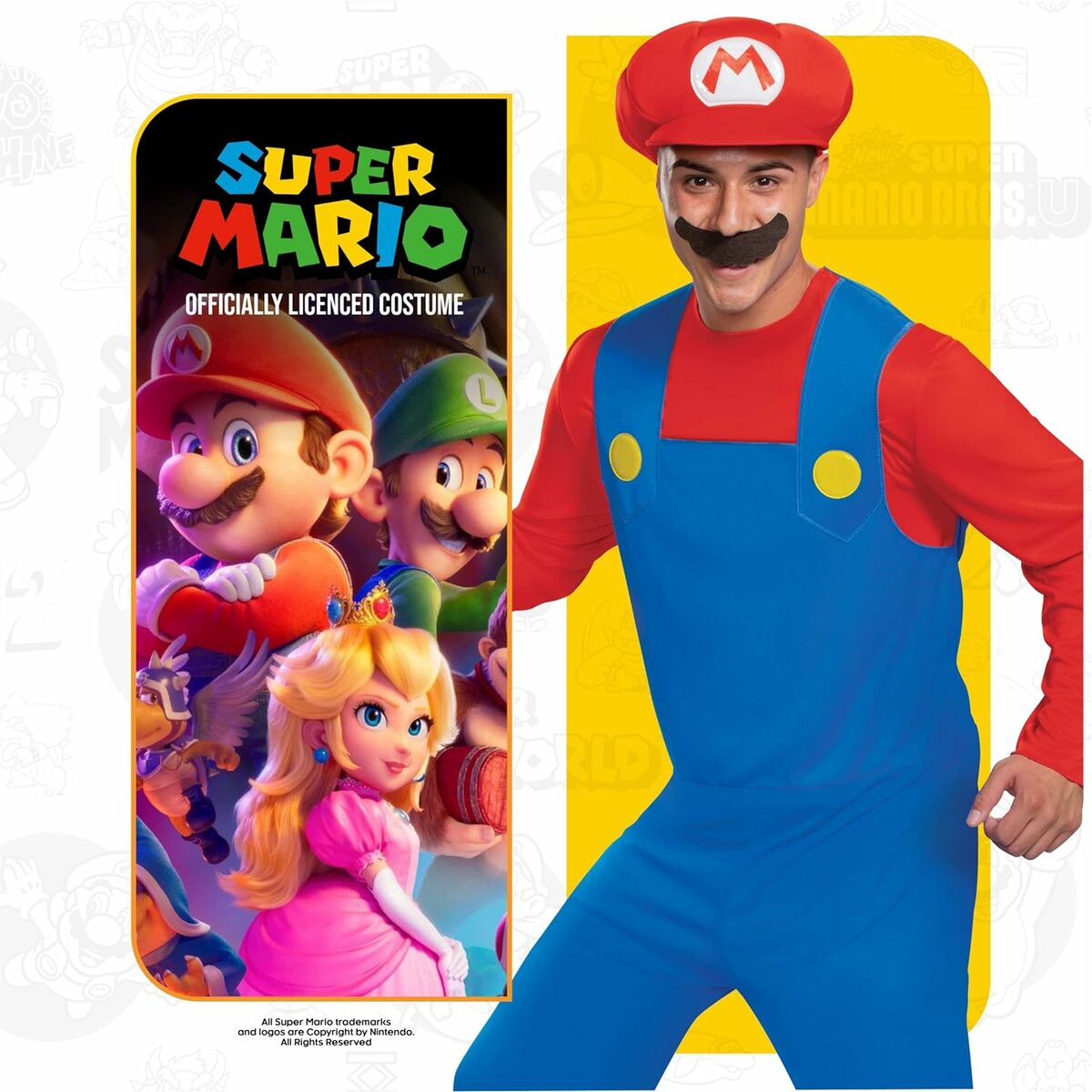 Costume per Adulti Super Mario Lux 3 Pezzi 4 S2432687_2