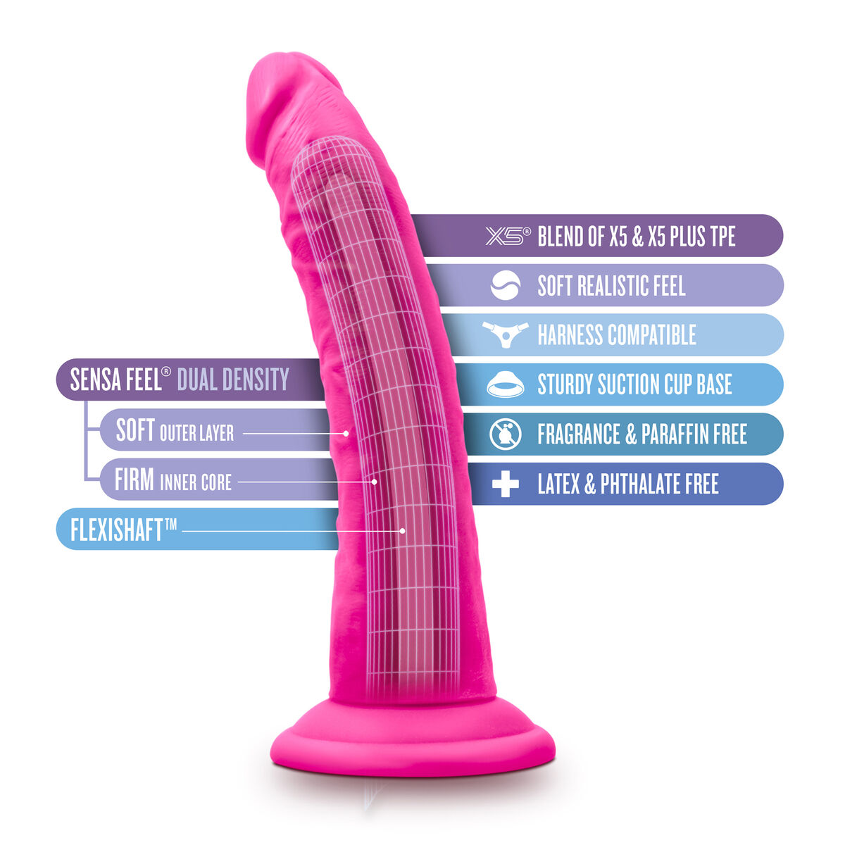 Dildo Realistico Blush Au Naturel TPE Ø 3,4 cm (17,7 cm) 4 S9402433_2