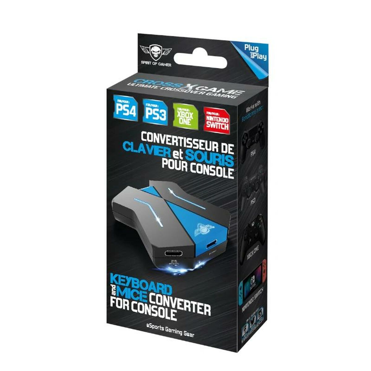 Hub USB Spirit of Gamer Crossgame Azzurro 4 S0238108_2