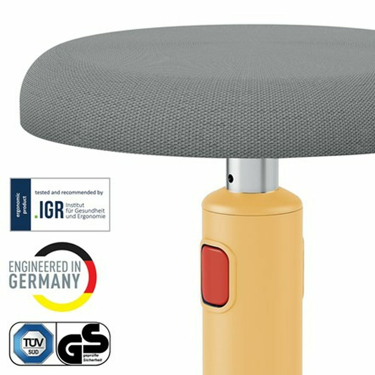 Sgabello Ergonomico Leitz Ergo Cosy Active Giallo Plastica 6 M0900232_4