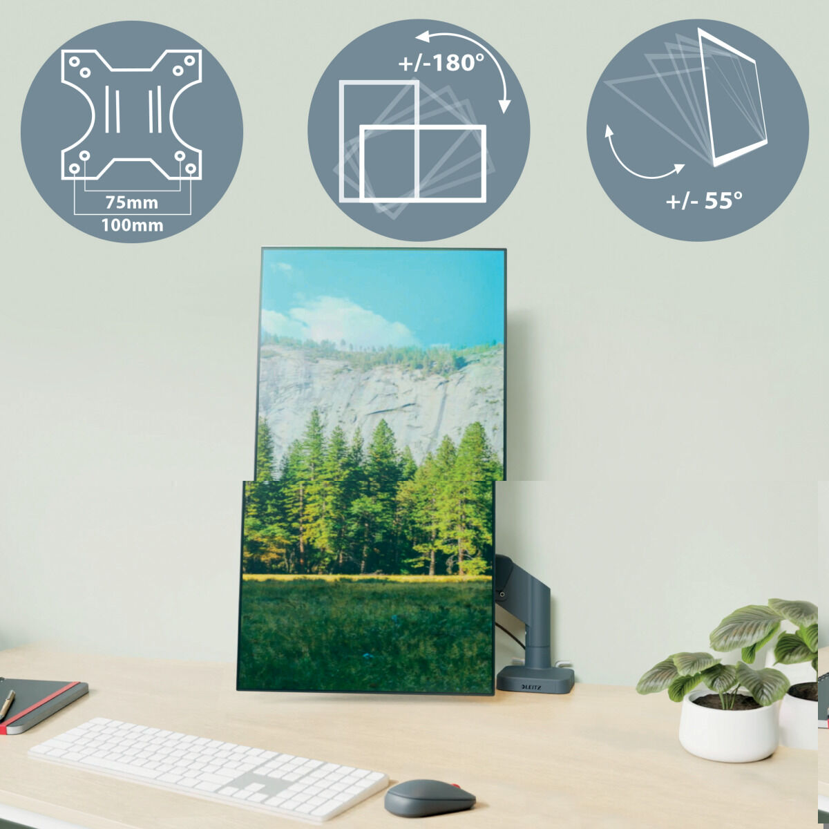 Supporto da Tavolo per Schermo Leitz Ergo Space Saving 17" 32" 7 M0900184_5