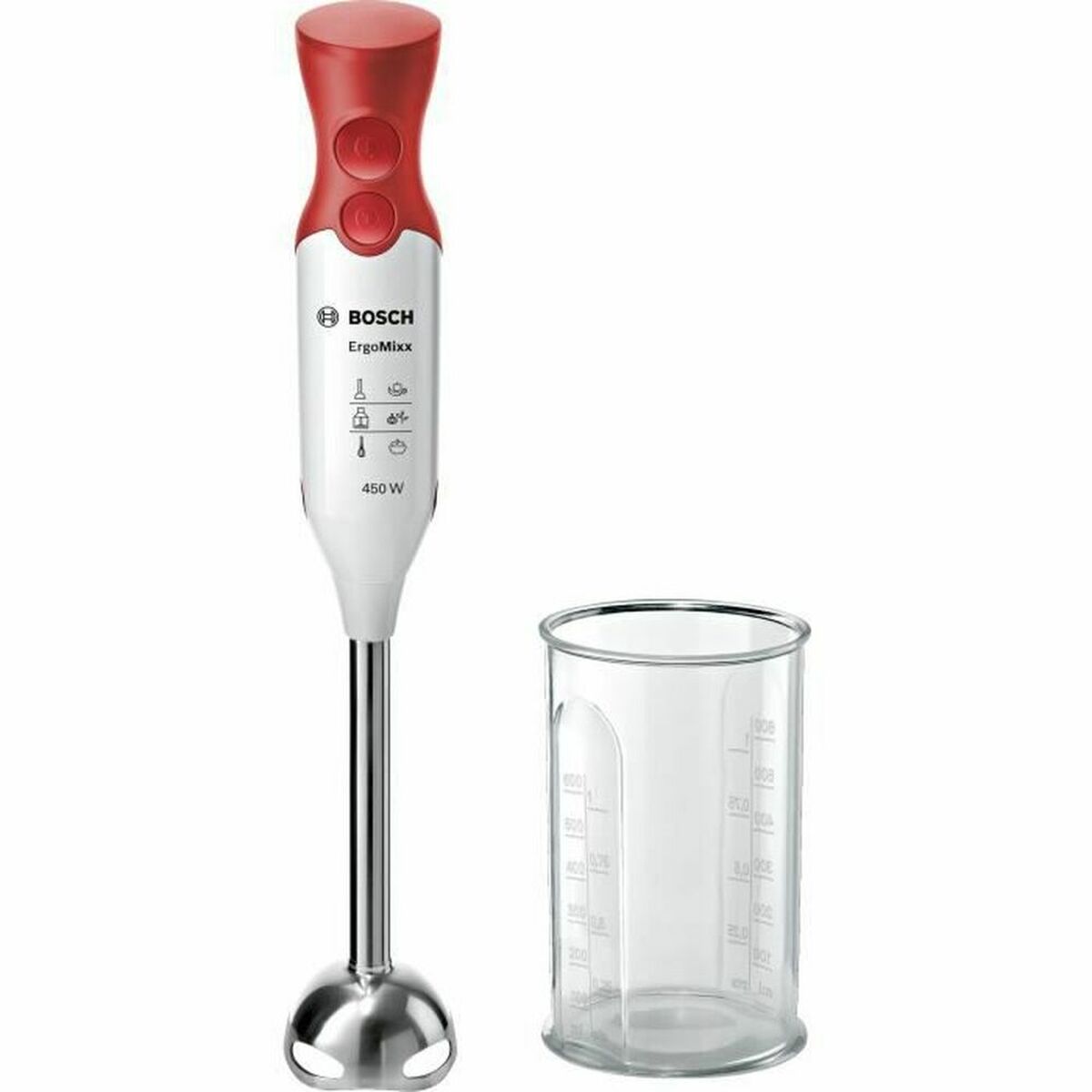 Frullatore ad Immersione BOSCH Hand blender 600 ml Bianco Rosso Rojo/Blanco 450 W 2 S7153580_0