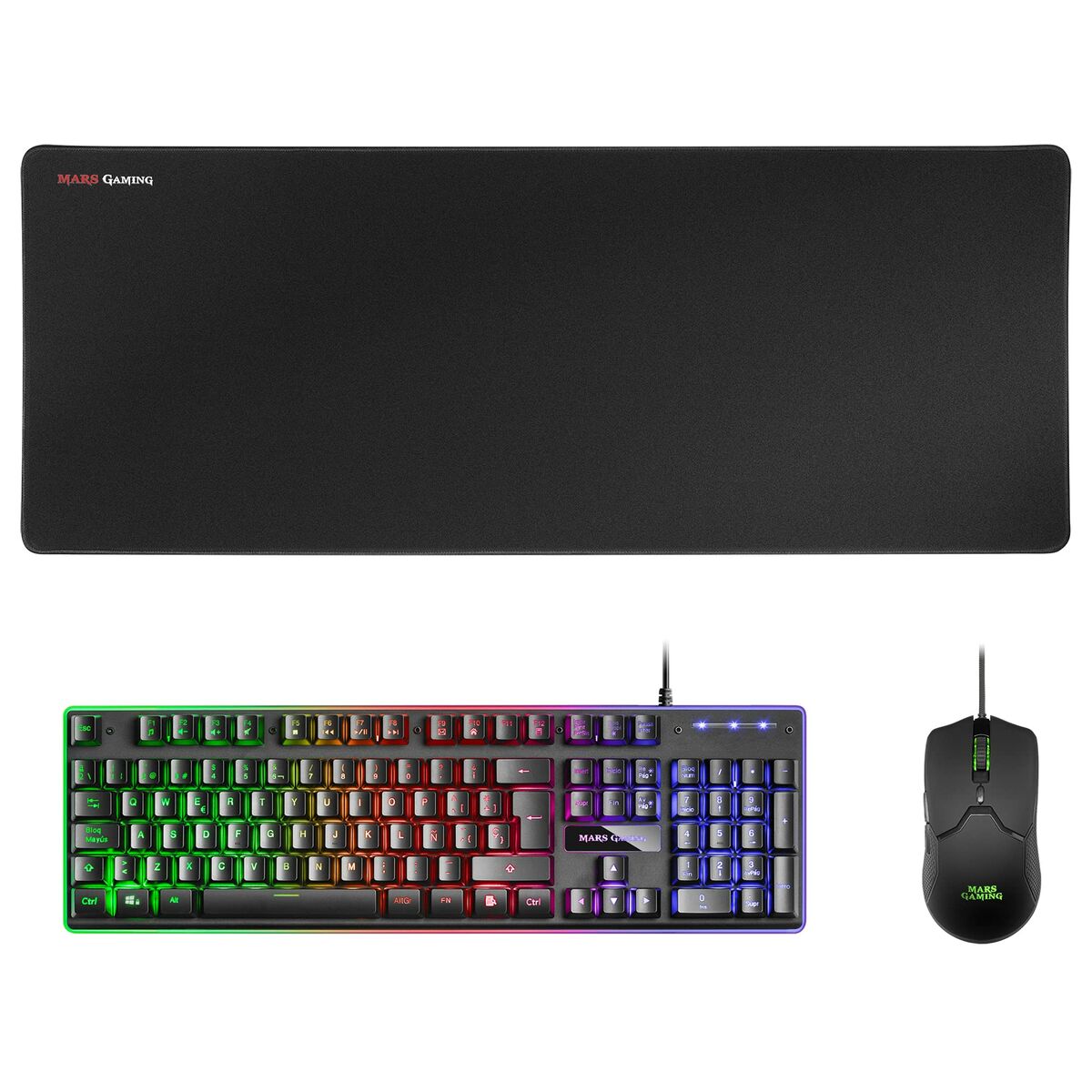 Tastiera e Mouse Gaming Mars Gaming MCPXBES Nero Qwerty in Spagnolo 2 S9907204_0