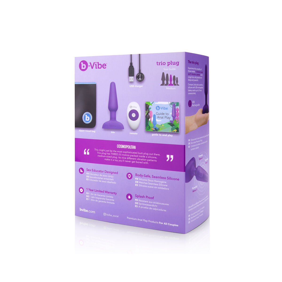 Plug anale con telecomando B-Vibe 05882530000 Viola 13 S9402908_11