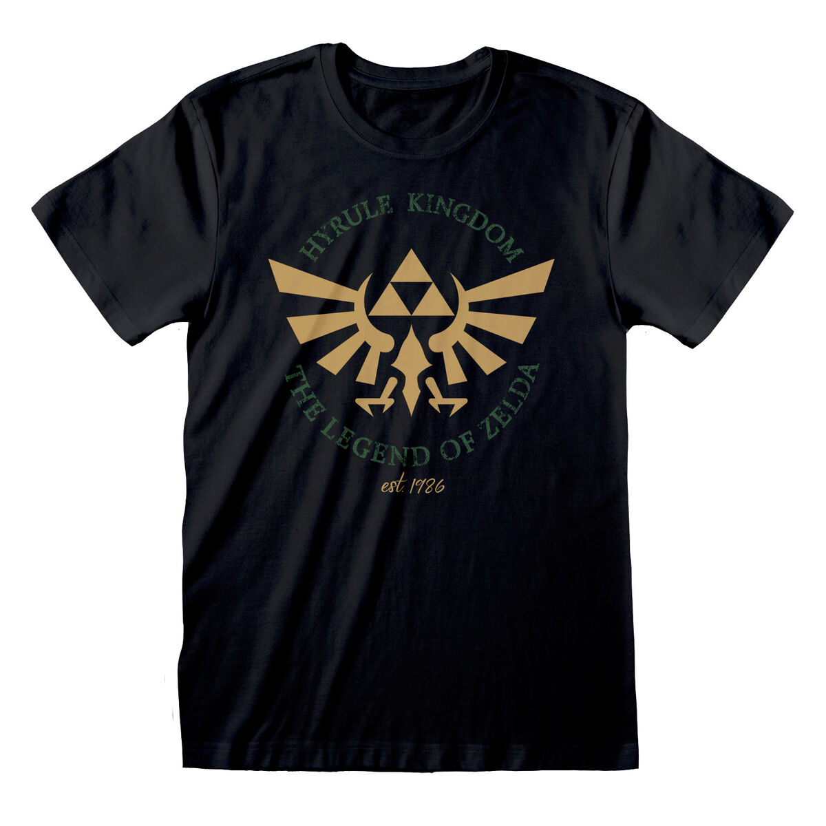 Maglia a Maniche Corte Unisex The Legend of Zelda Hyrule Kingdom Crest Nero 2 D0801101_0