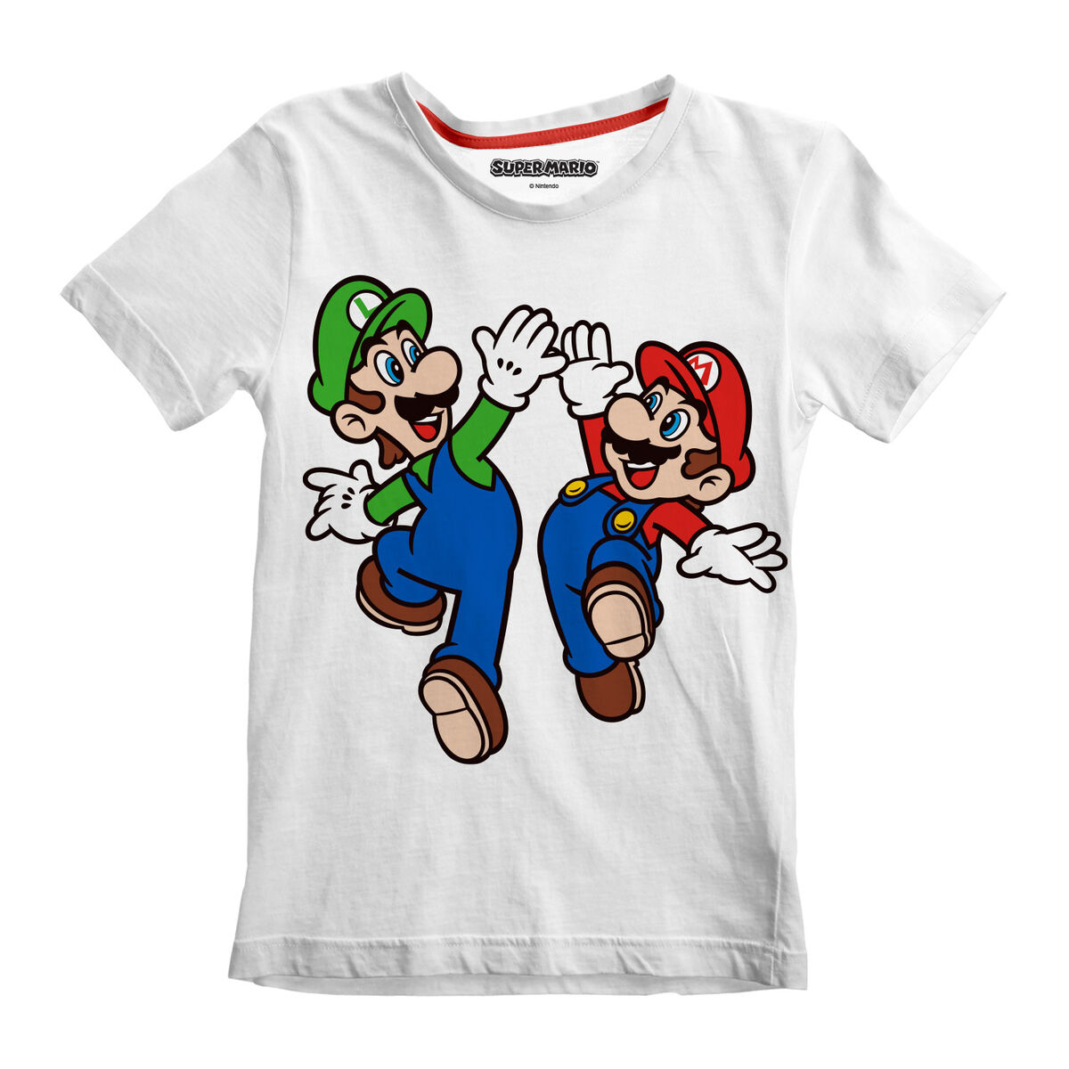 Maglia a Maniche Corte per Bambini Super Mario Mario and Luigi Bianco 2 D0800456_0