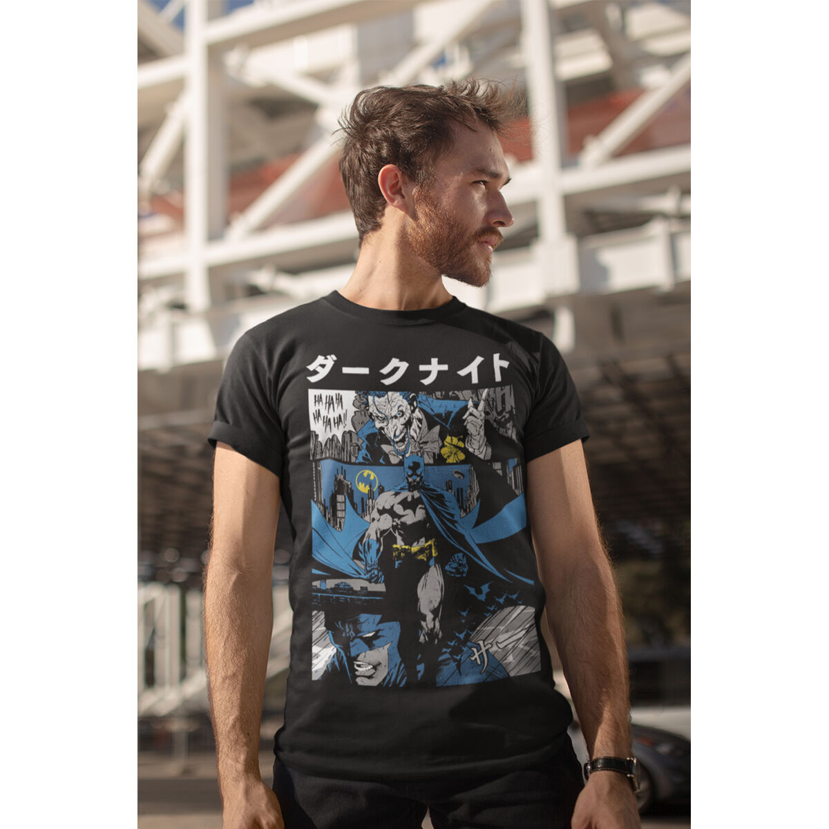 Maglia a Maniche Corte Batman Manga Cover Nero Unisex 3 D0800420_1