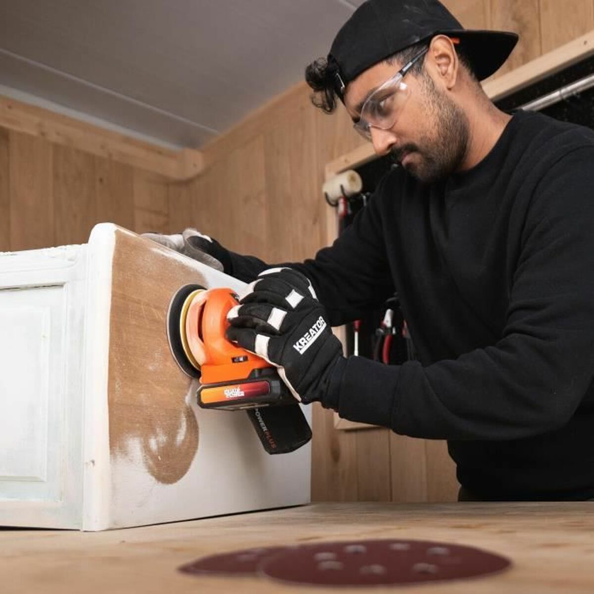 Levigatrice eccentrica Powerplus Dual Power Powdp50400 + G80 20 V Ø 125 mm 7 S7188040_5