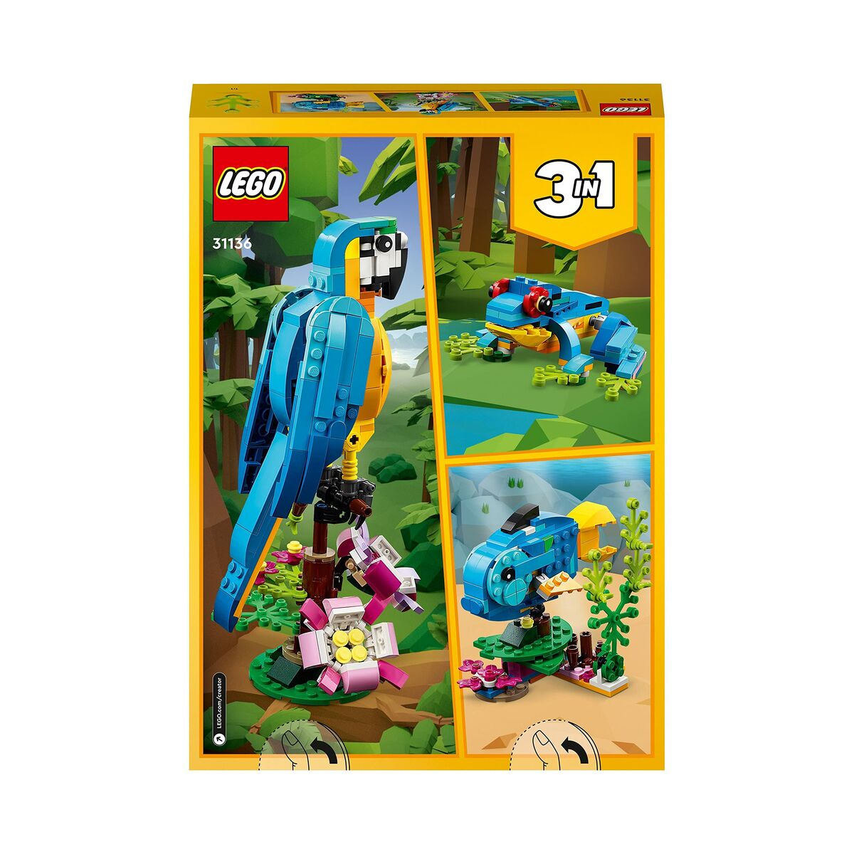 Set di Costruzioni Lego Creator 31136 Exotic parrot with frog and fish 3 in 1 253 Pezzi 9 S7186924_7
