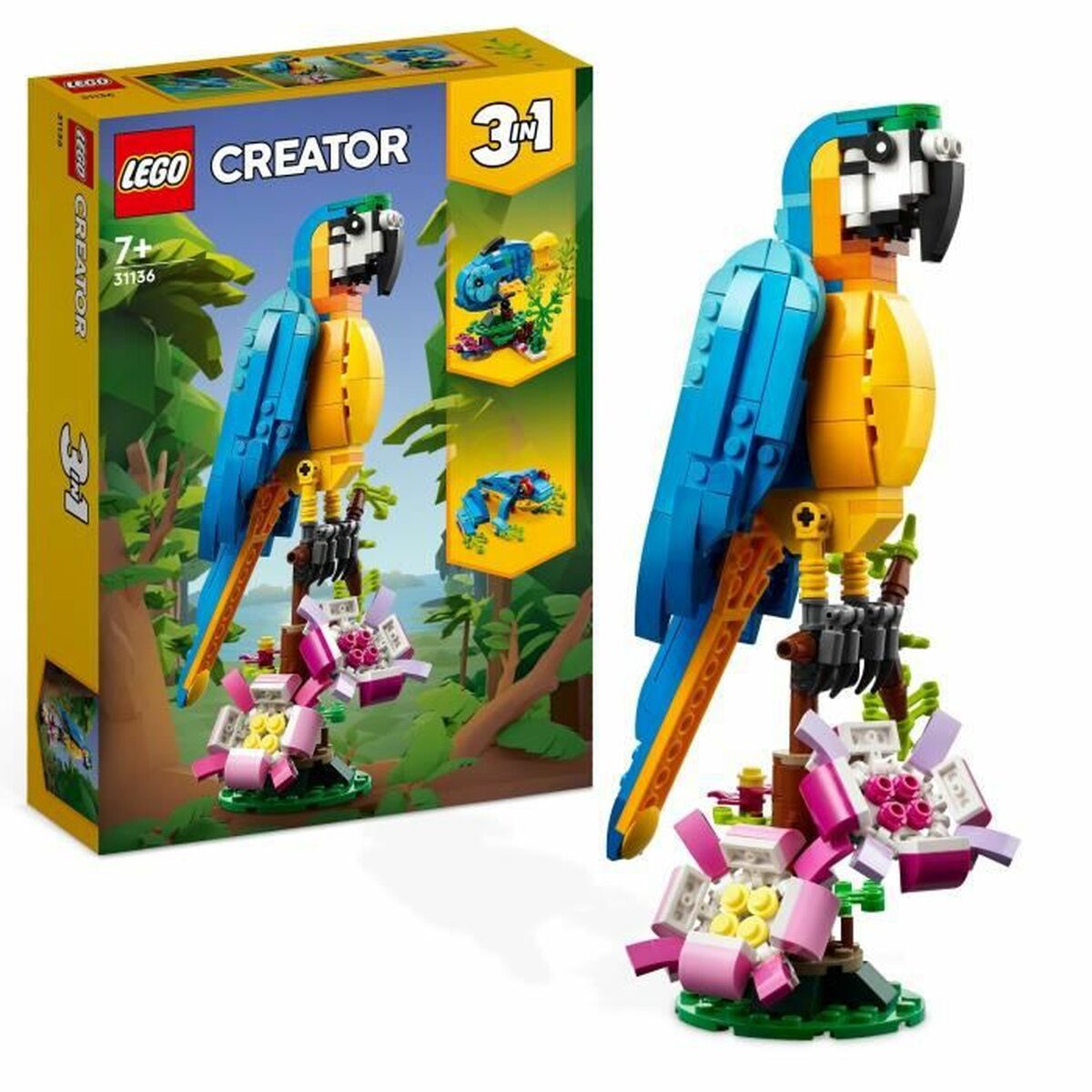 Set di Costruzioni Lego Creator 31136 Exotic parrot with frog and fish 3 in 1 253 Pezzi 2 S7186924_0