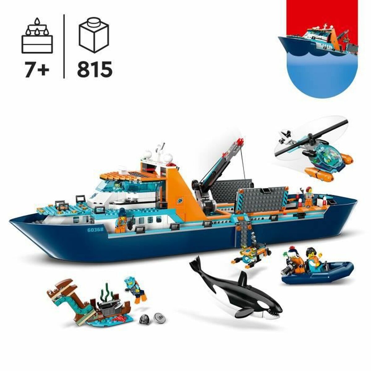 Set di Costruzioni Lego 60368 BARCO EXPLORADOR ÁRTICO Multicolore 3 S9140326_1