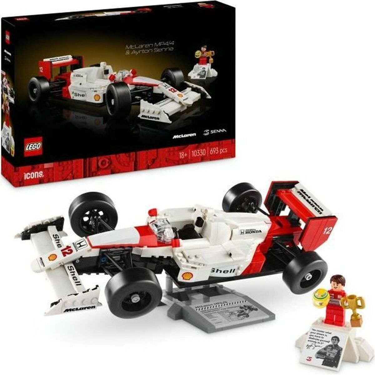 Set di Costruzioni Lego McLaren MP4/4 y Ayrton Senna Multicolore 693 Pezzi 2 S9198024_0
