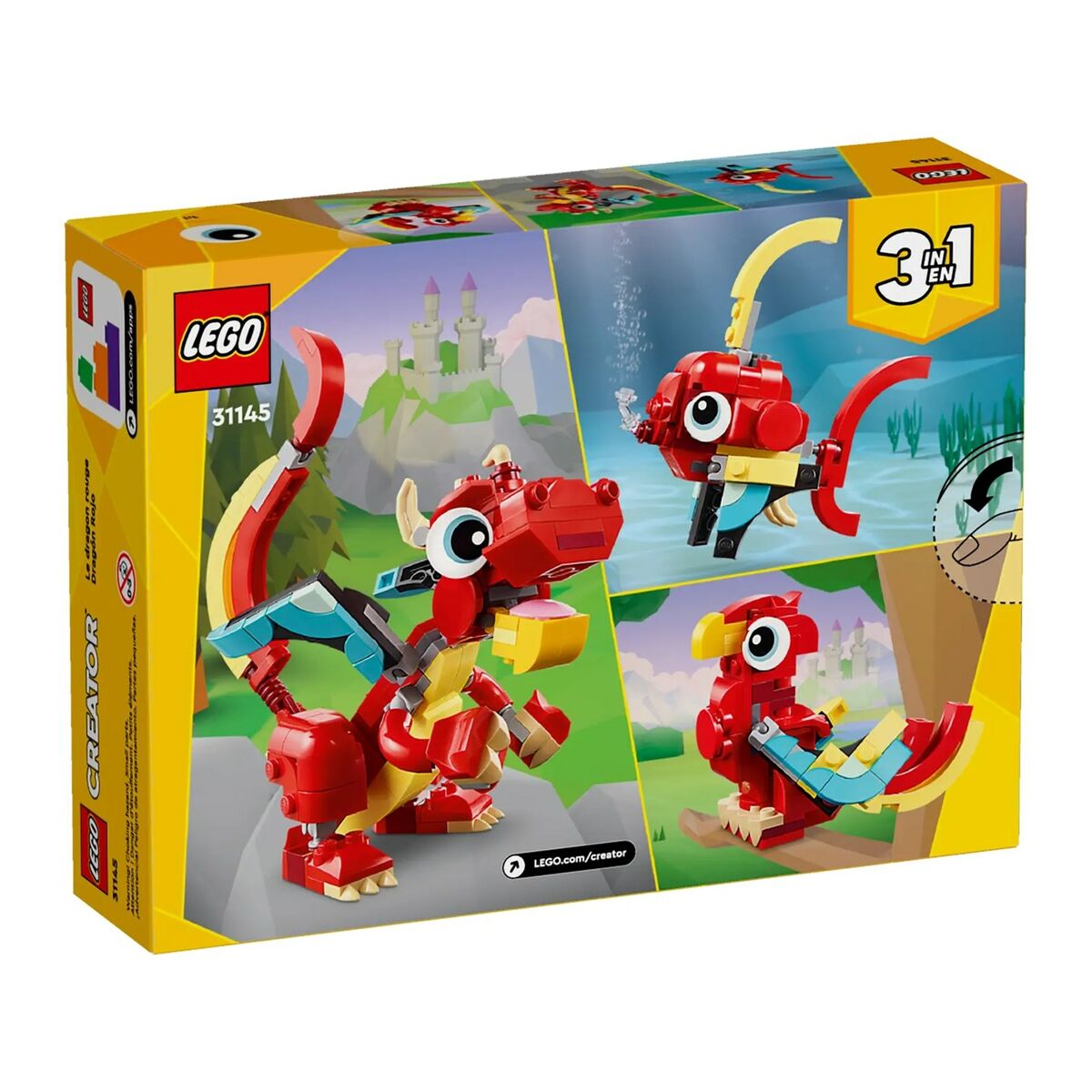 Set di Costruzioni Lego 31145 DRAGÓN ROJO Multicolore 149 Pezzi 3 S91110381_1