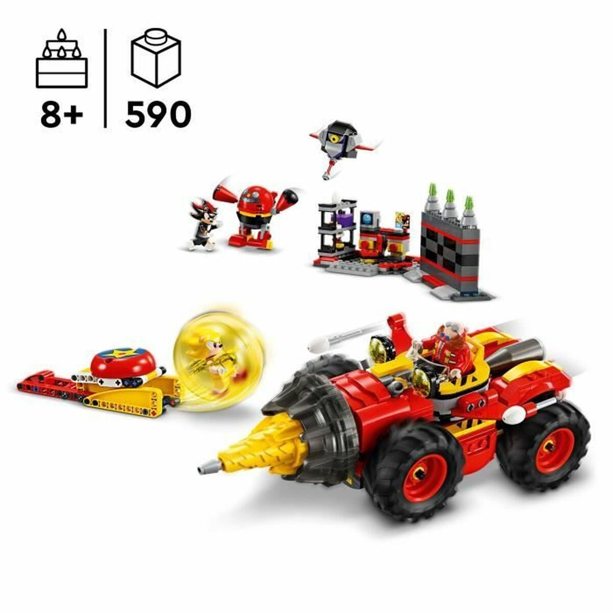 Set di Costruzioni Lego Sonic the Hedgehog 76999 Super Sonic vs. Egg Drillster 590 Pezzi 3 S71007031_1