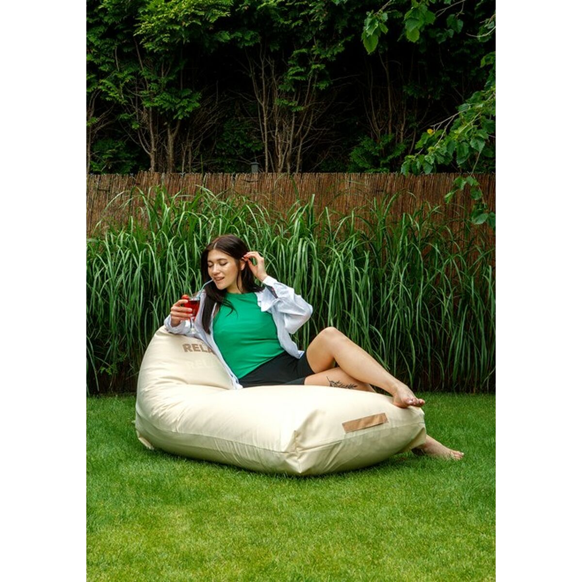 Puff GO GIFT Beige Oxford tejido antidesgarros 5 S9143277_3